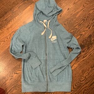 Blue Nike zip-up hoodie